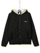 Boss Kids Hooded Windbreaker, Boy's, Size: 14 Yrs, Black