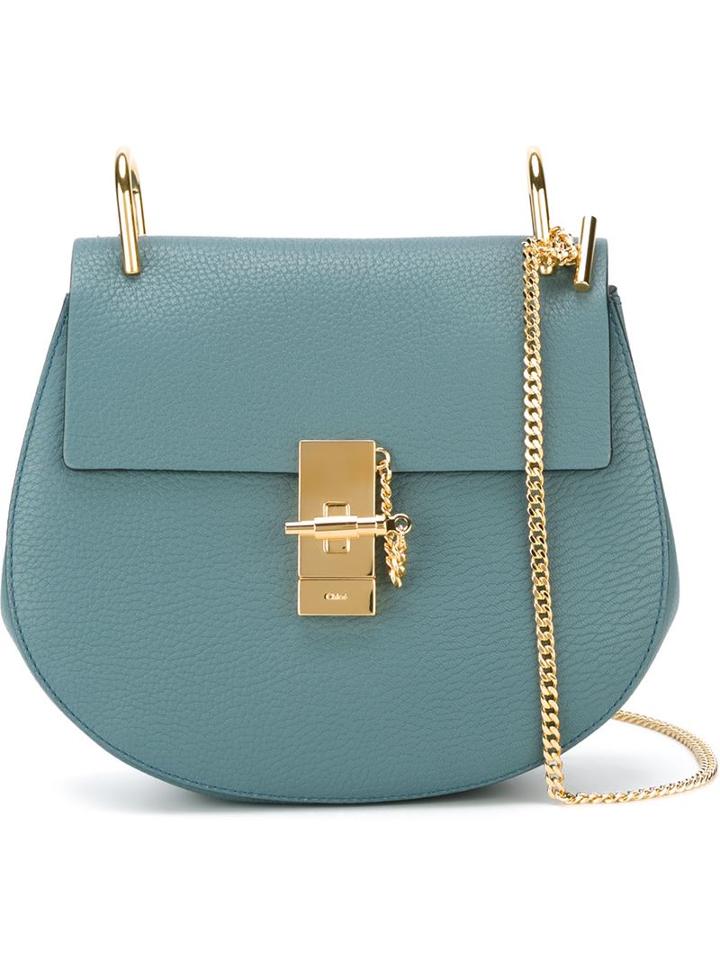 Chloé - Drew Shoulder Bag - Women - Leather - One Size, Blue, Leather