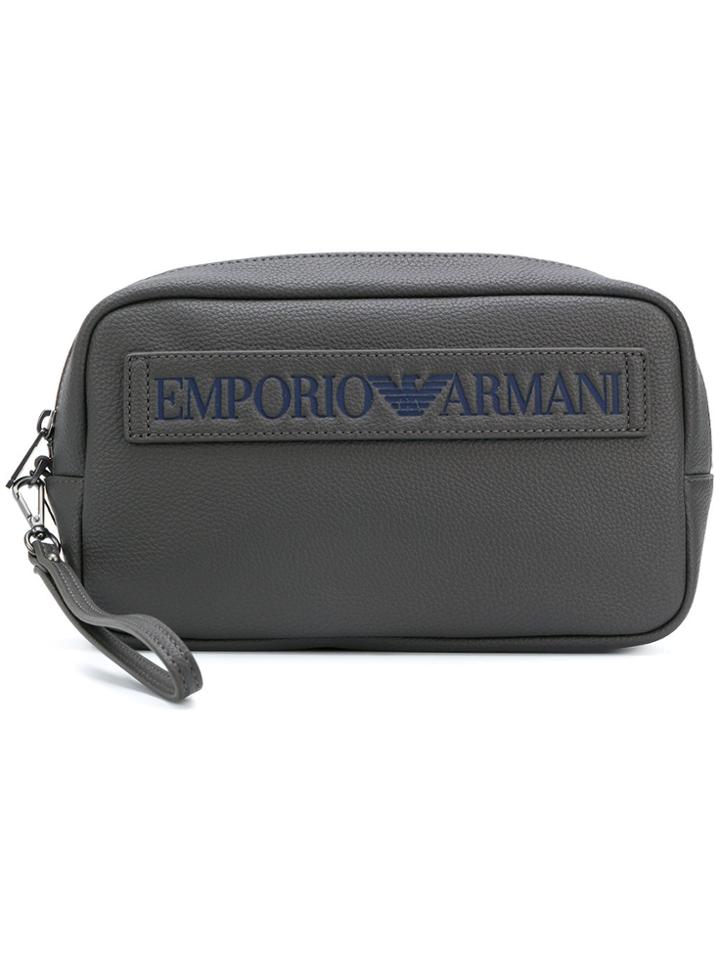 Emporio Armani Logo Wash Bag - Grey
