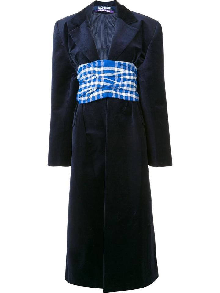 Jacquemus Kimono Style Dress, Women's, Size: 38, Blue, Cotton/polyester/wool