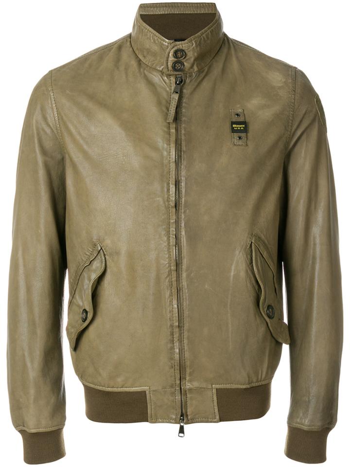 Blauer Band Collar Bomber Jacket - Green