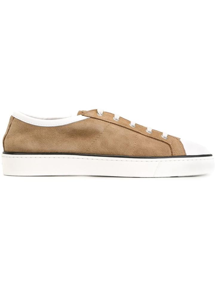Santoni Contrasting Toe Cap Sneakers