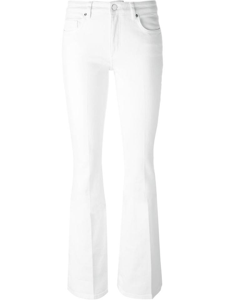 Victoria Victoria Beckham Bootcut High Rise Jeans, Women's, Size: 24, White, Cotton/spandex/elastane