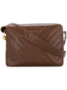 Chanel Vintage Diagonal Stitching Shoulder Bag - Brown