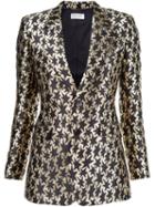 Saint Laurent Star Embroidered Blazer, Women's, Size: 40, Black, Silk/polyester
