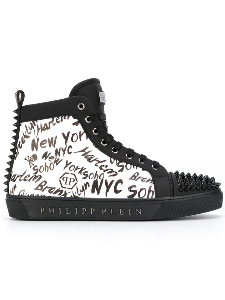 Philipp Plein New York Motif Sneakers - Black