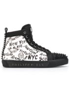Philipp Plein New York Motif Sneakers - Black