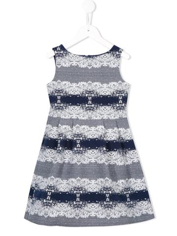 Charabia Embroidered Flared Dress, Girl's, Size: 12 Yrs, Blue