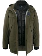 Fay Layered Hooded Jacket - Green