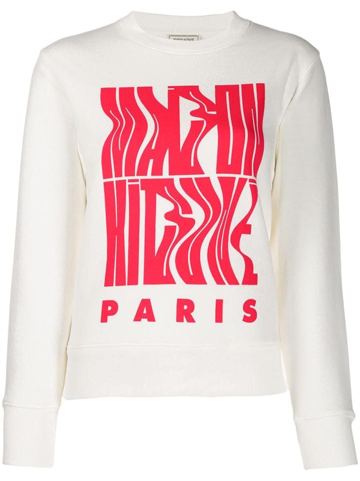 Maison Kitsuné Wavy Logo Sweatshirt - White