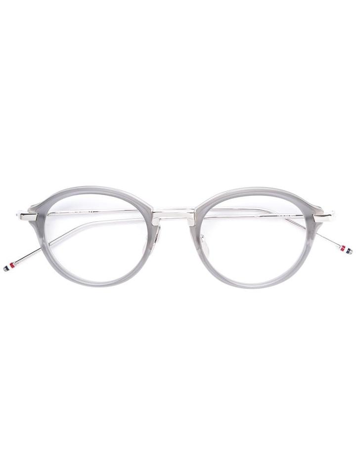 Thom Browne Eyewear Round Shaped Glasses, Grey, Acetate/metal