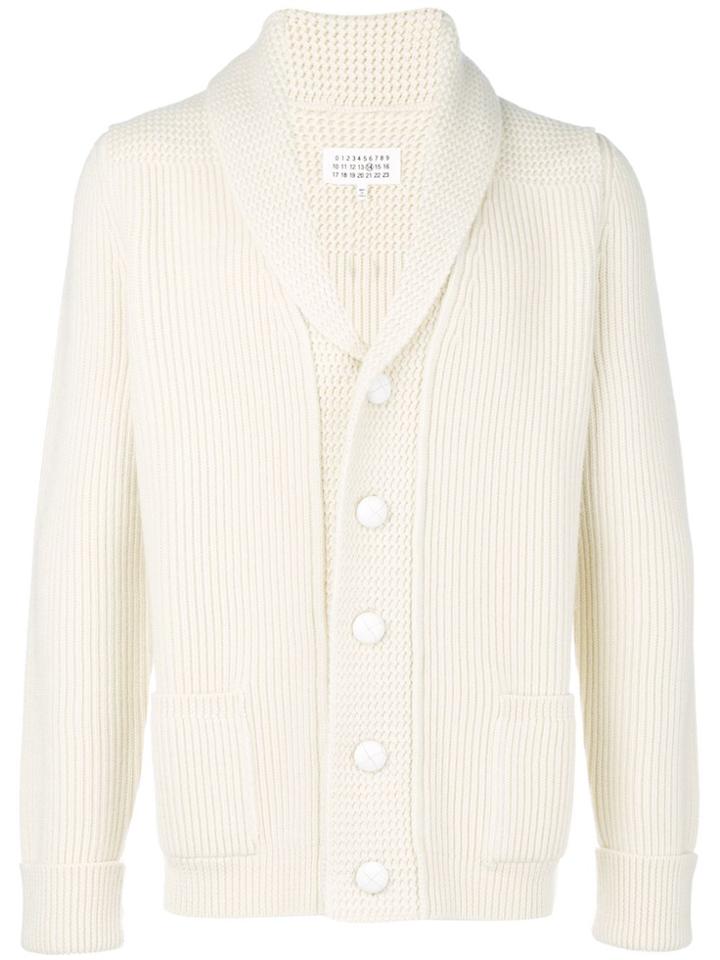 Maison Margiela Long-sleeve Ribbed Cardigan - White