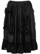 Miyao Ruffled A-line Skirt - Black