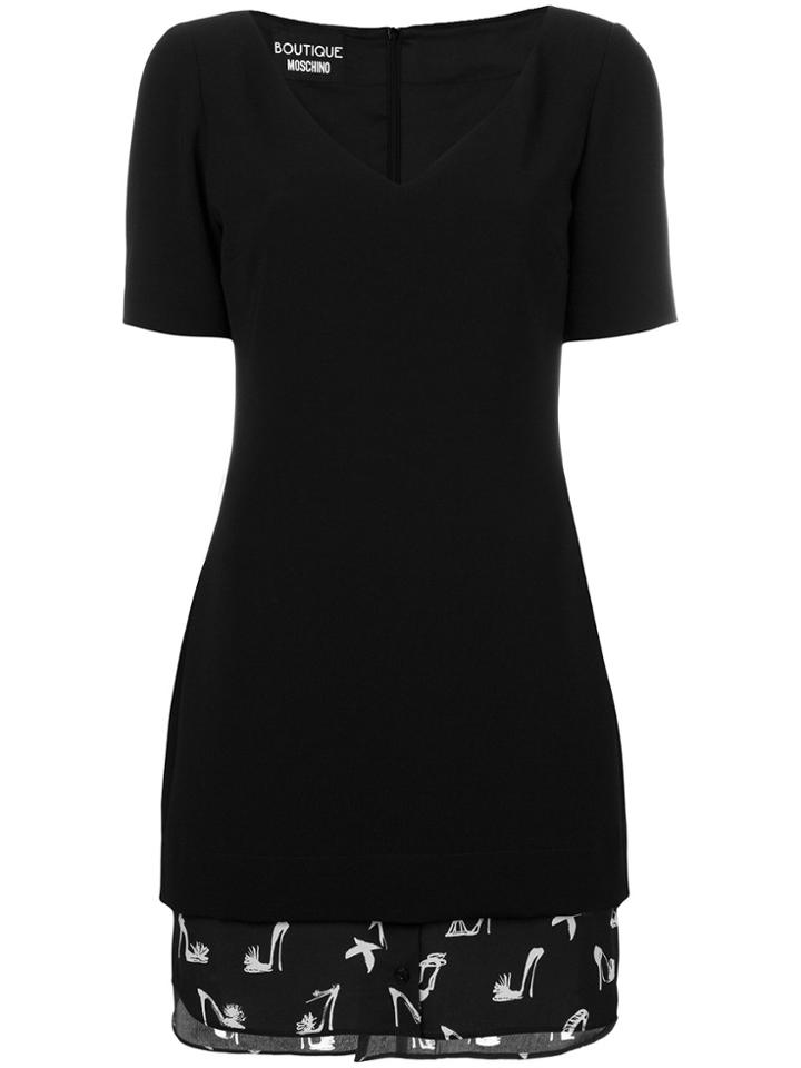Boutique Moschino Shirt Lined Fitted Dress - Black
