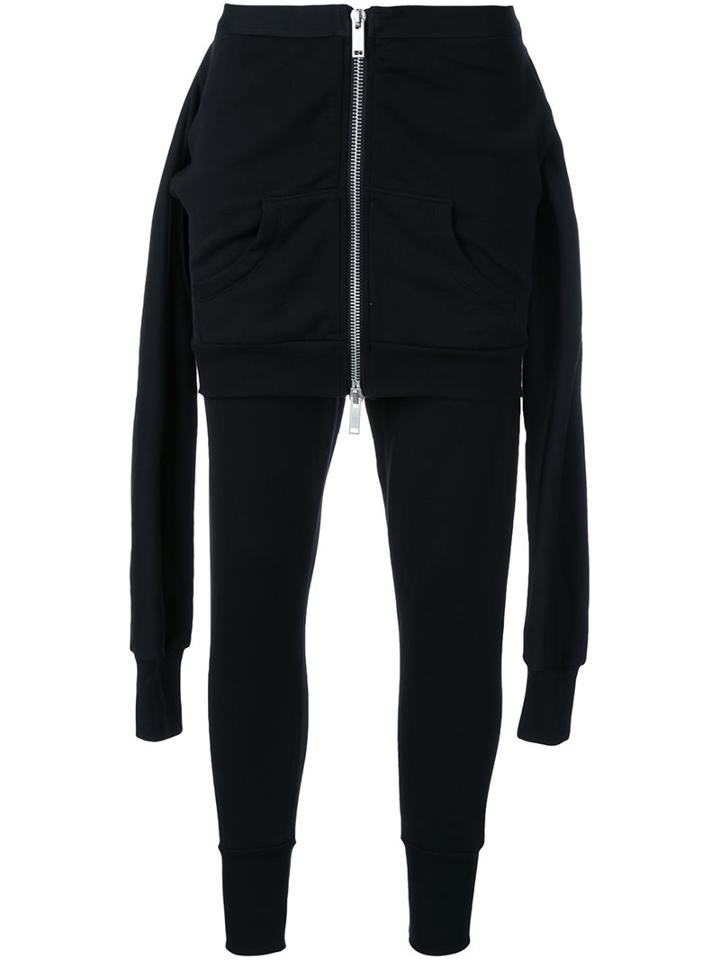 Unravel Zipped Skirt Leggings, Women's, Size: Xs, Black, Cotton