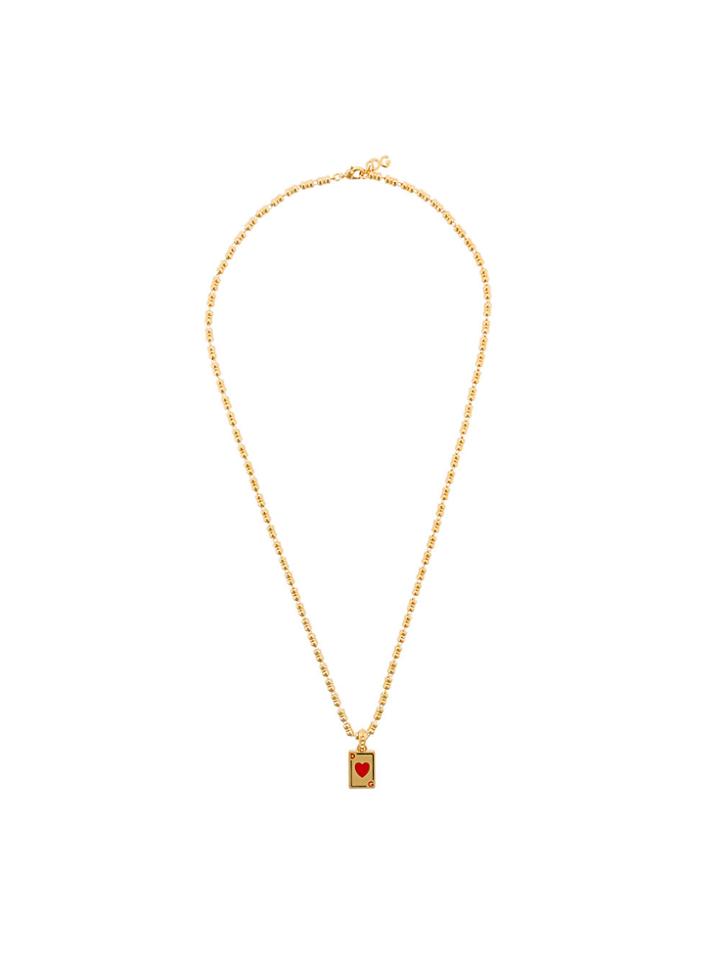 Dolce & Gabbana Playing Card Pendant Necklace - Metallic