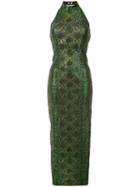Balmain - Ornamented Knit Dress - Women - Spandex/elastane/viscose/aluminium/glass - 36, Green, Spandex/elastane/viscose/aluminium/glass