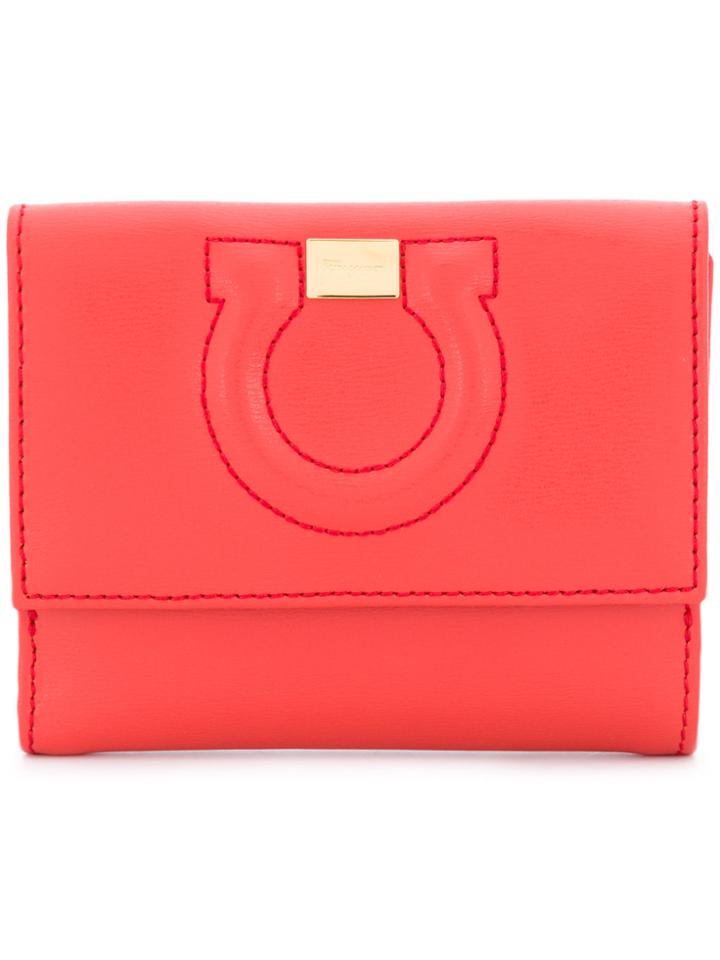 Salvatore Ferragamo Gancio Embossed Wallet - Yellow & Orange