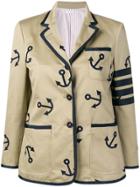 Thom Browne 4-bar Anchor Embroidery Sack Jacket - Neutrals