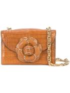 Oscar De La Renta Floral Shoulder Bag - Brown