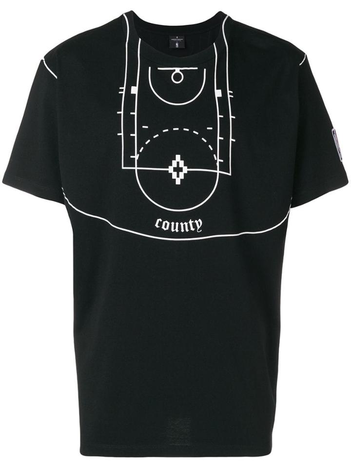 Marcelo Burlon County Of Milan Nba Court T-shirt - Black