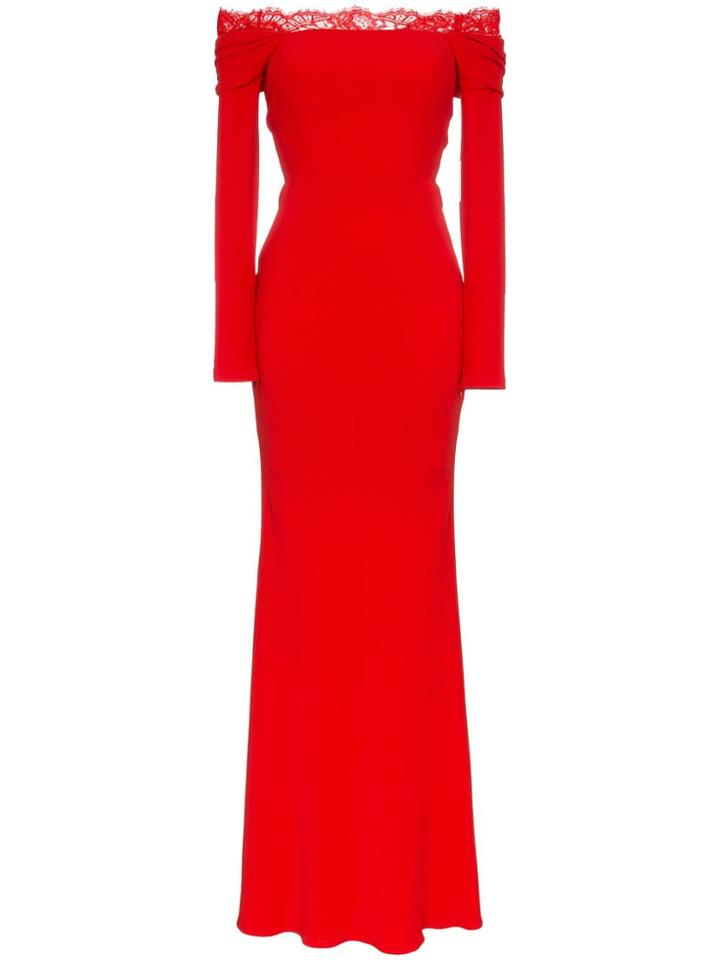 Alexander Mcqueen Off The Shoulder Evening Dress - Red