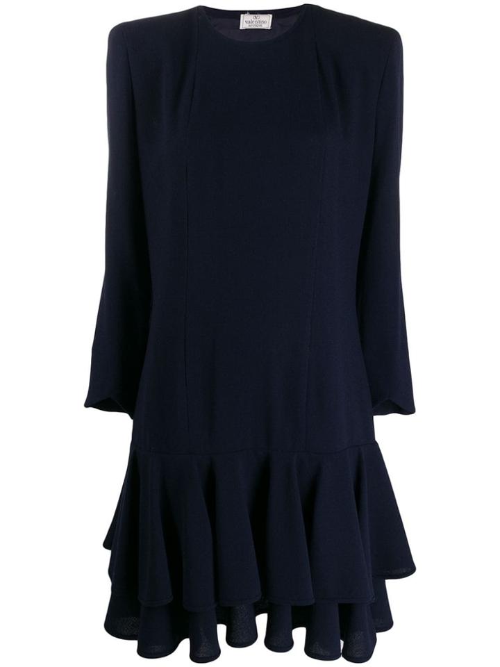 Valentino Pre-owned 1980's Ruffled Dress - Blue