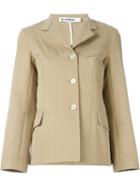 Jil Sander Classic Collar Flared Jacket, Women's, Size: 34, Nude/neutrals, Silk/cotton/cupro