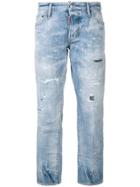 Dsquared2 Cropped Distressed Jeans - Blue