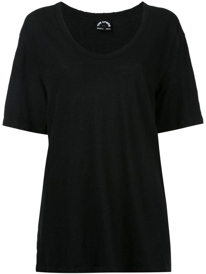 The Upside Scoop-neck Logo T-shirt - Black