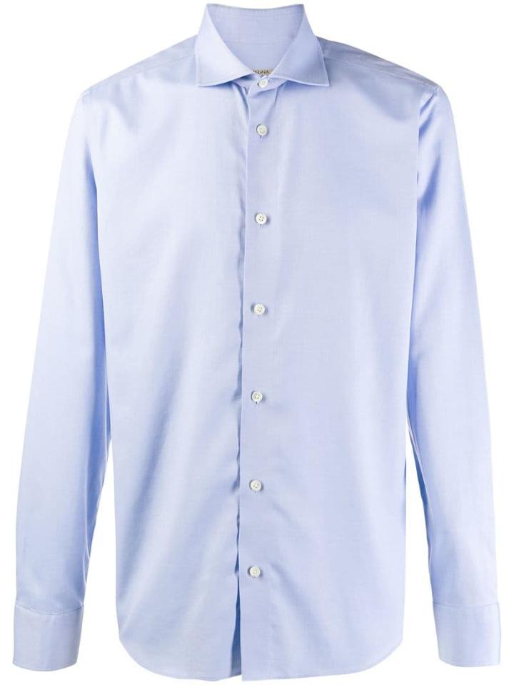 Z Zegna Bat Wing Collar Shirt - Blue