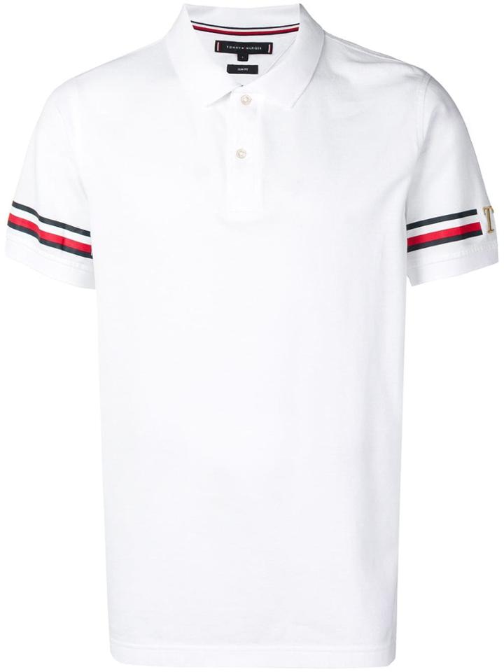 Tommy Hilfiger Taped Sleeve Polo Shirt - White