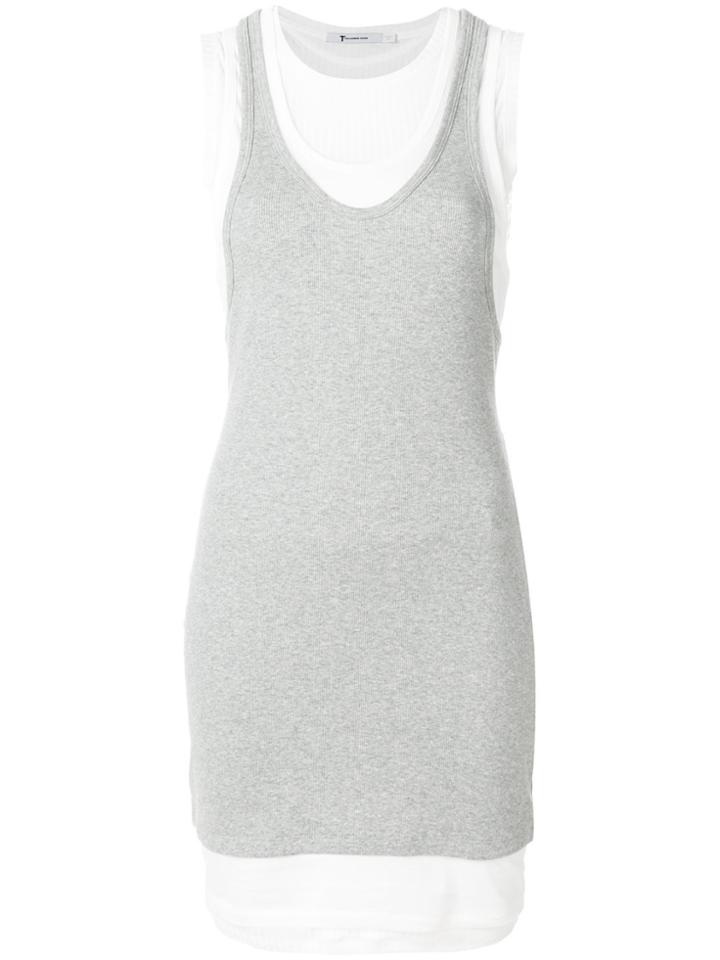 T By Alexander Wang Layered Tank Dress - Grey