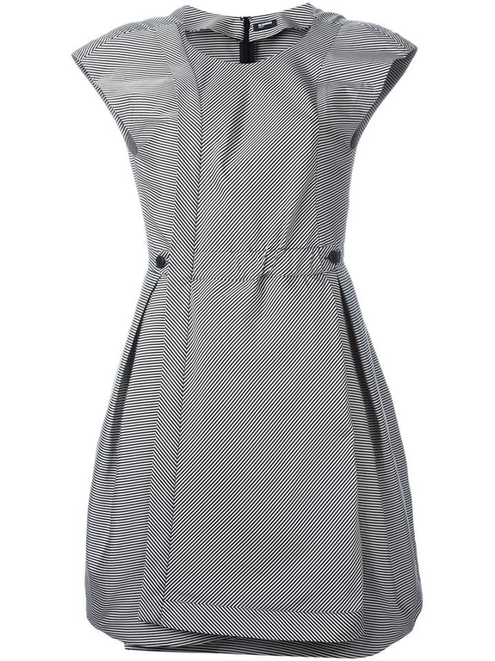 Jil Sander Navy Cap Sleeve Striped Dress