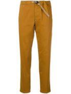 White Sand Buckled Slim-fit Trousers - Yellow & Orange