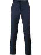 Maison Margiela Drawstring Trousers, Men's, Size: 52, Blue, Cotton/leather/wool
