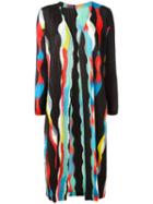 Pleats Please By Issey Miyake Open Pleated Midi Coat, Women's, Size: 3, Black, Polyester