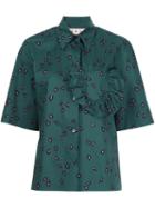 Marni Teardrop Short Sleeved Shirt, Women's, Size: 40, Green, Cotton
