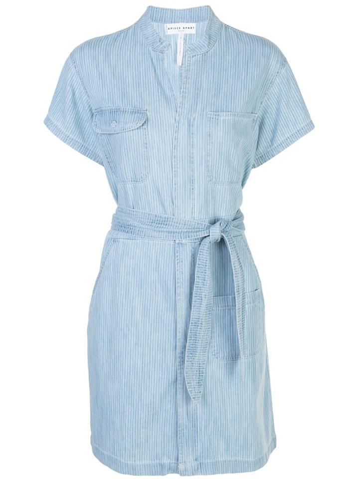 Apiece Apart Striped Shirt Dress - Blue