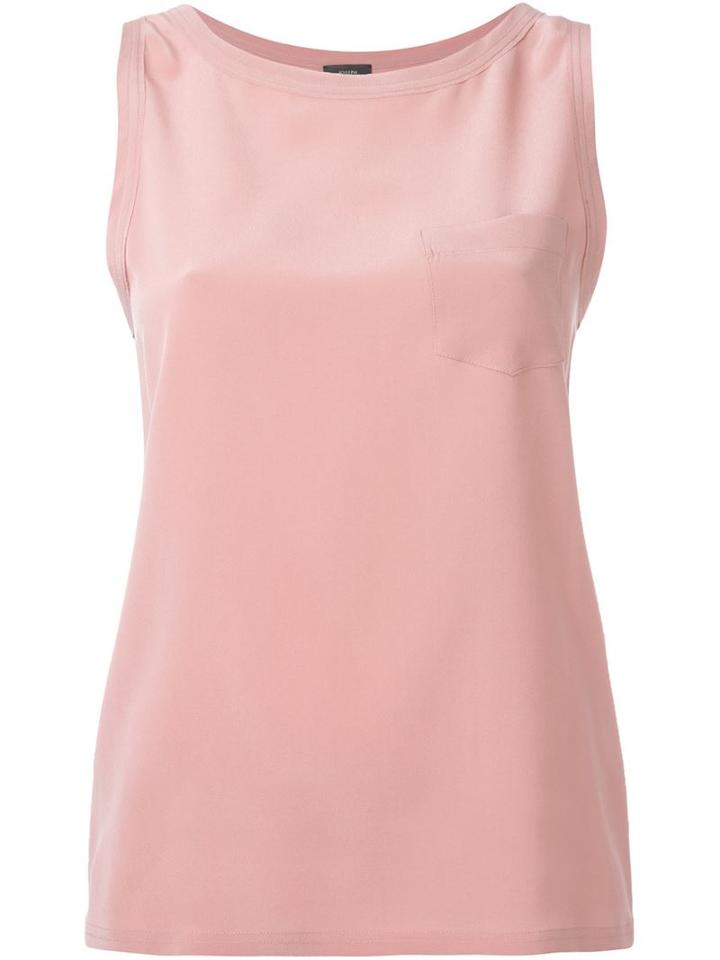 Joseph Chest Pocket Tank Top, Women's, Size: 40, Pink/purple, Silk