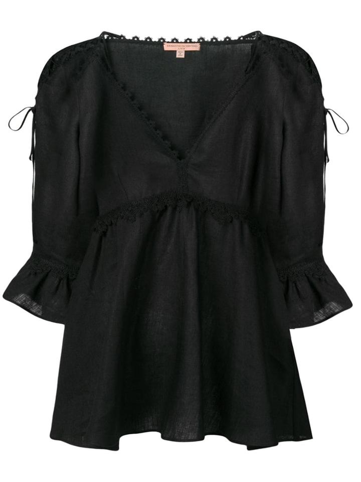 Ermanno Scervino Lace-up Shoulder Blouse - Black