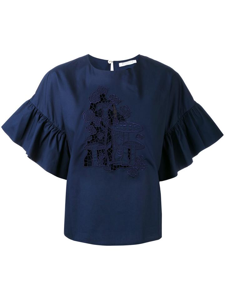 Vivetta - Toadstool Embroidered Blouse - Women - Cotton - 42, Women's, Blue, Cotton