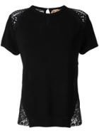 No21 Lace Detailing Knitted T-shirt - Black