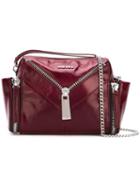 Diesel Zip Detail Cross Body Bag, Women's, Red, Calf Leather