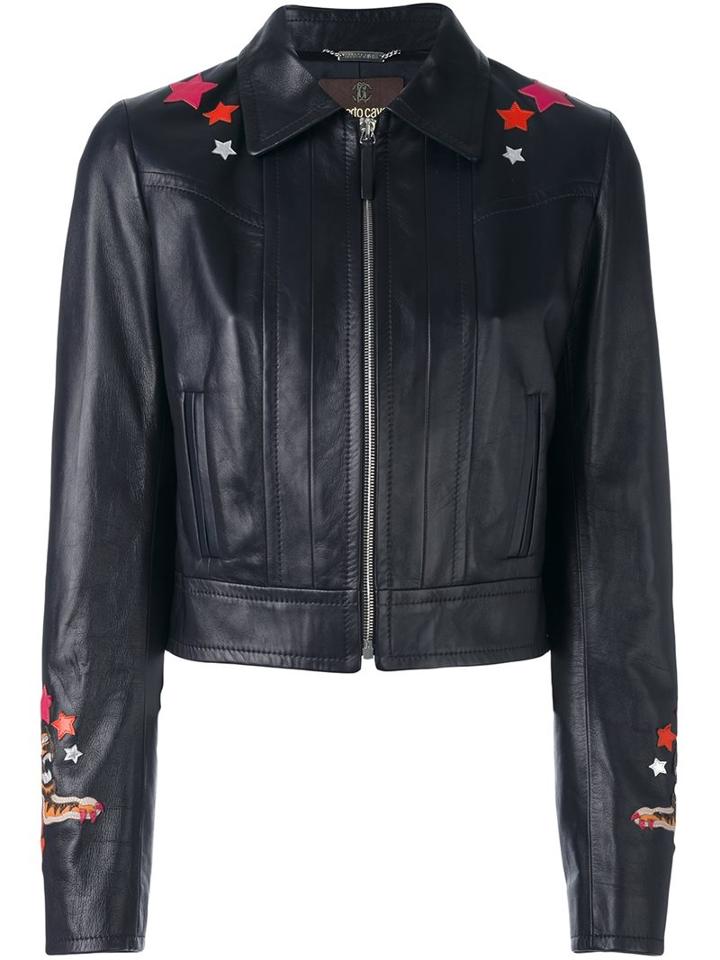 Roberto Cavalli Circus Patch Leather Jacket