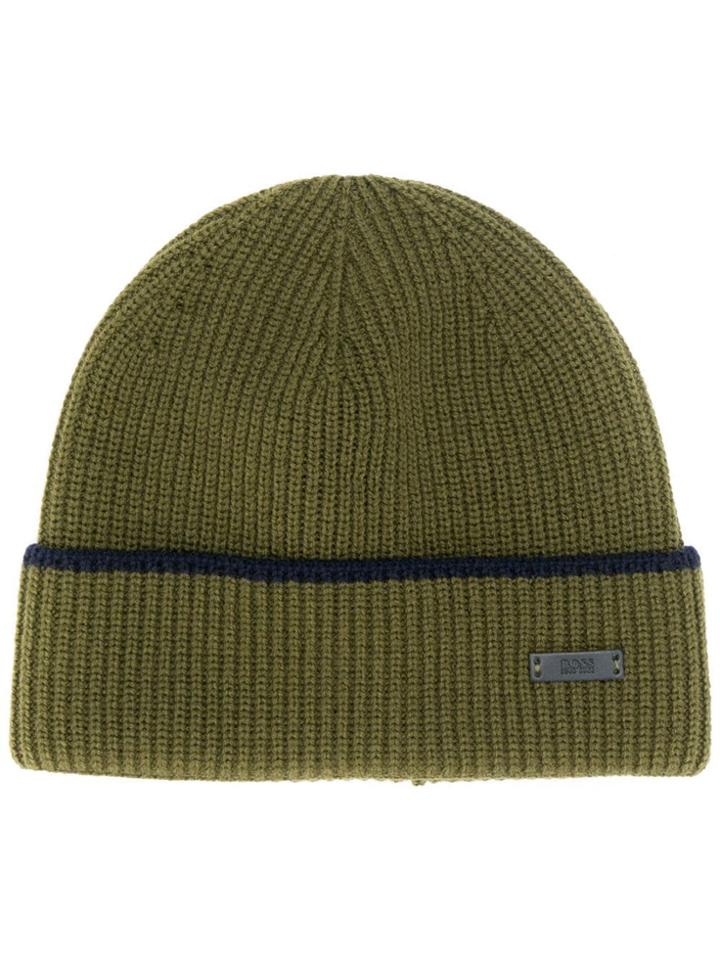 Boss Hugo Boss Ribbed Knit Hat - Green