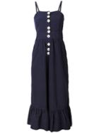 See By Chloé Button Front Sundress, Women's, Size: 36, Blue, Cotton/spandex/elastane