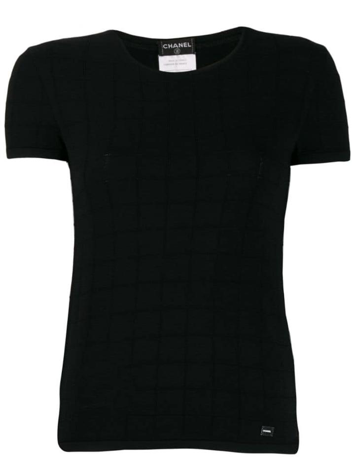 Chanel Pre-owned 2003's Ribbed Detailing Top - Black