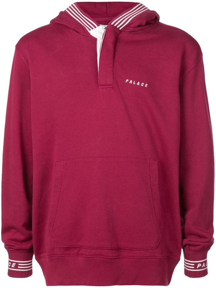 Palace Stripe Trim Hoodie - Red