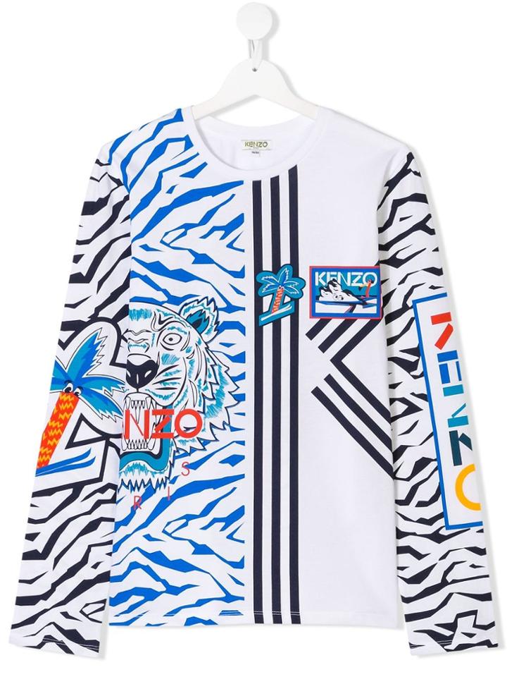 Kenzo Kids Teen Multi-icons Frozen T-shirt - Blue